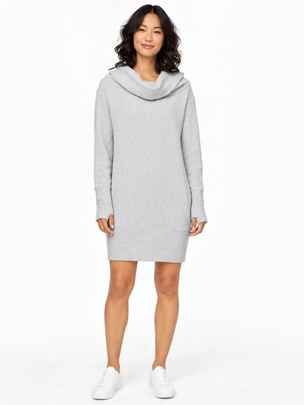 Title: Lululemon Along The Way Heathered Gray Cowl Neck Dress Size L